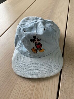 Vintage Disney Mickey Mouse baseball cap light wash denim Mickey Y2K Hat